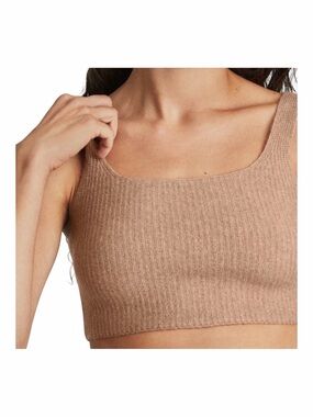 NWT! Everlane Wool & Yak Hair Cropped Cozy Stretch Tank in Color Camel. Size XS.